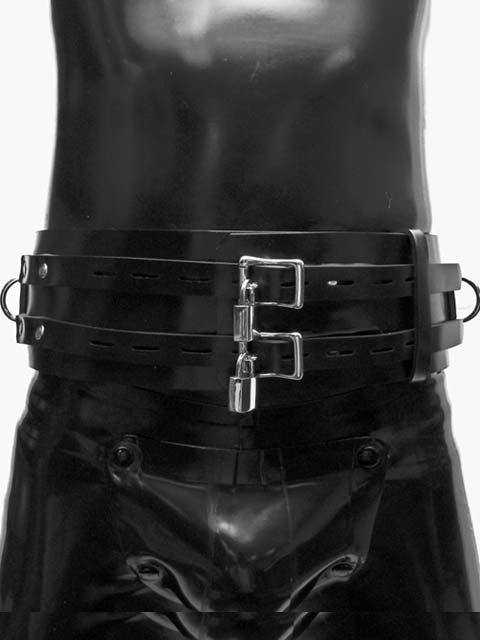 Heavy Rubber Bondage Waist Belt locking -  Ireland